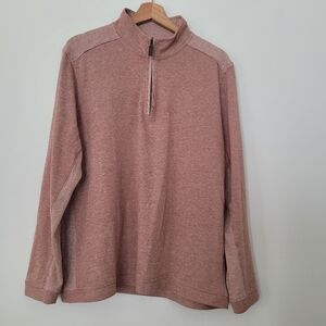 Johnston & Murphy Sweatshirt  1/4 Zip Pullover Men's Size Large  Brown/pink